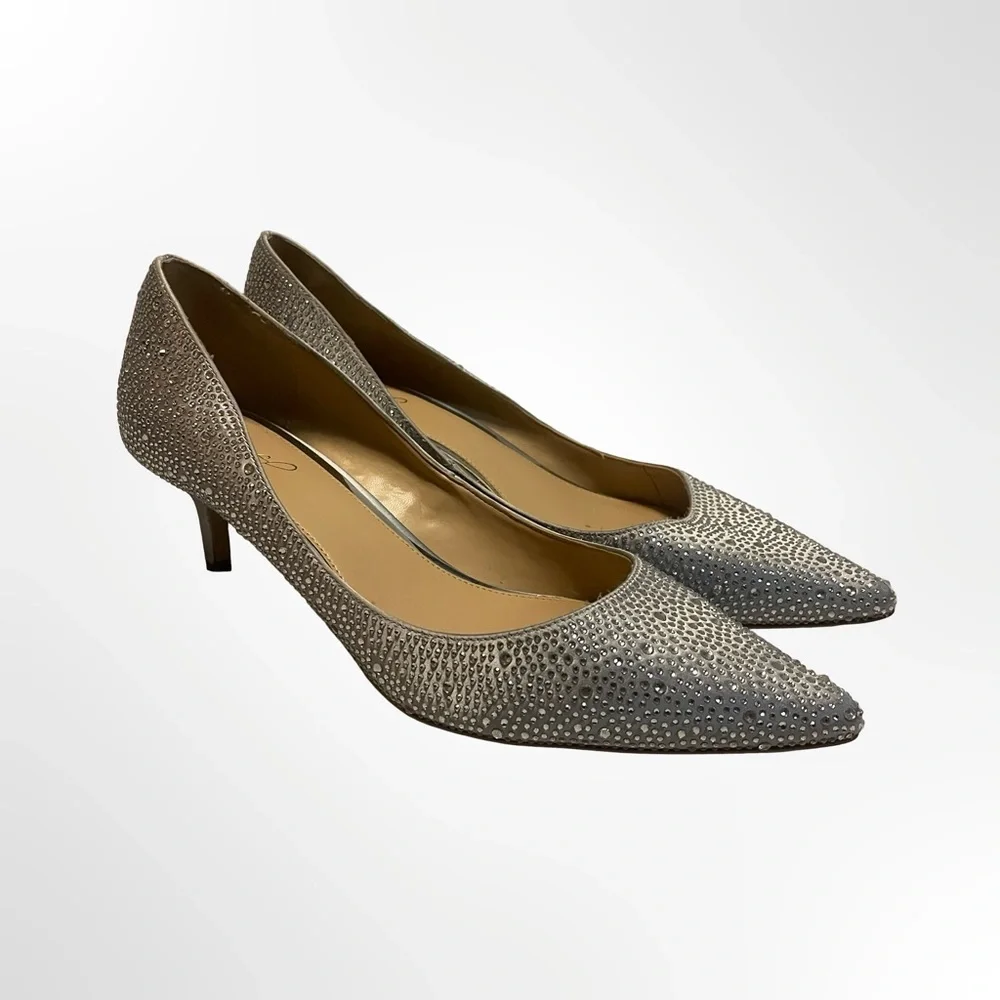 Badgley Mischka  Rhinestone Pointed-Toe Pumps in size 11 - Picture 2 of 9